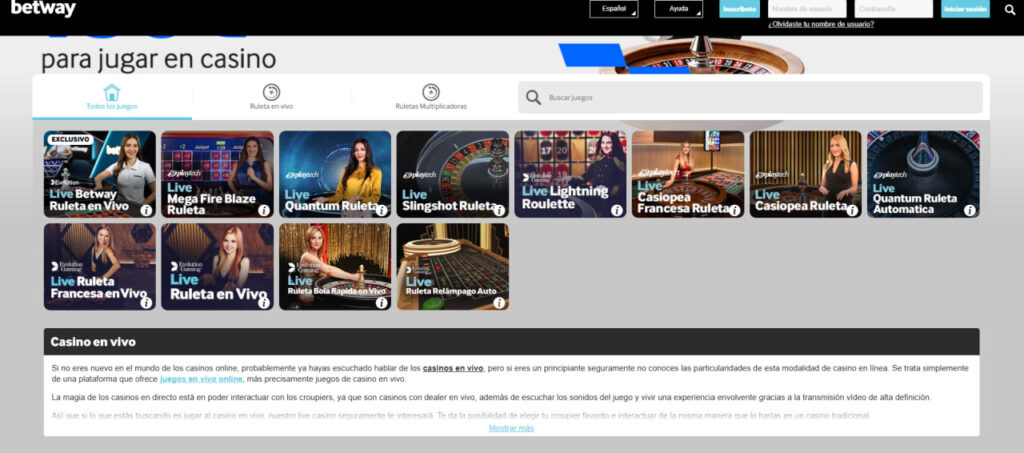 Betway Casino Juegos