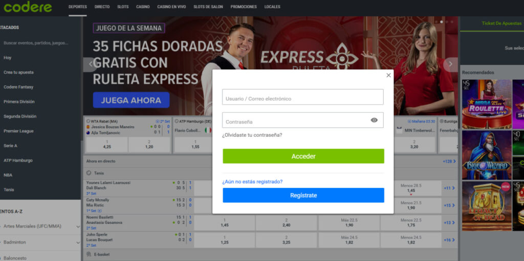 Codere Casino Login
