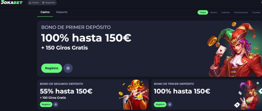 Jokabet Casino Bonos