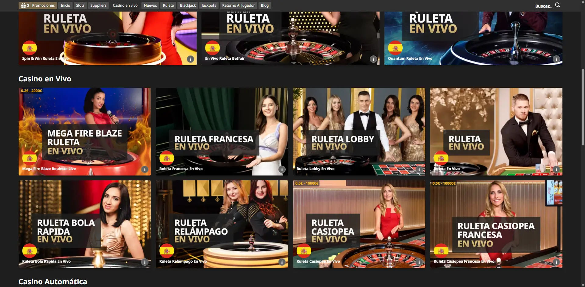 betfair casino en vivo