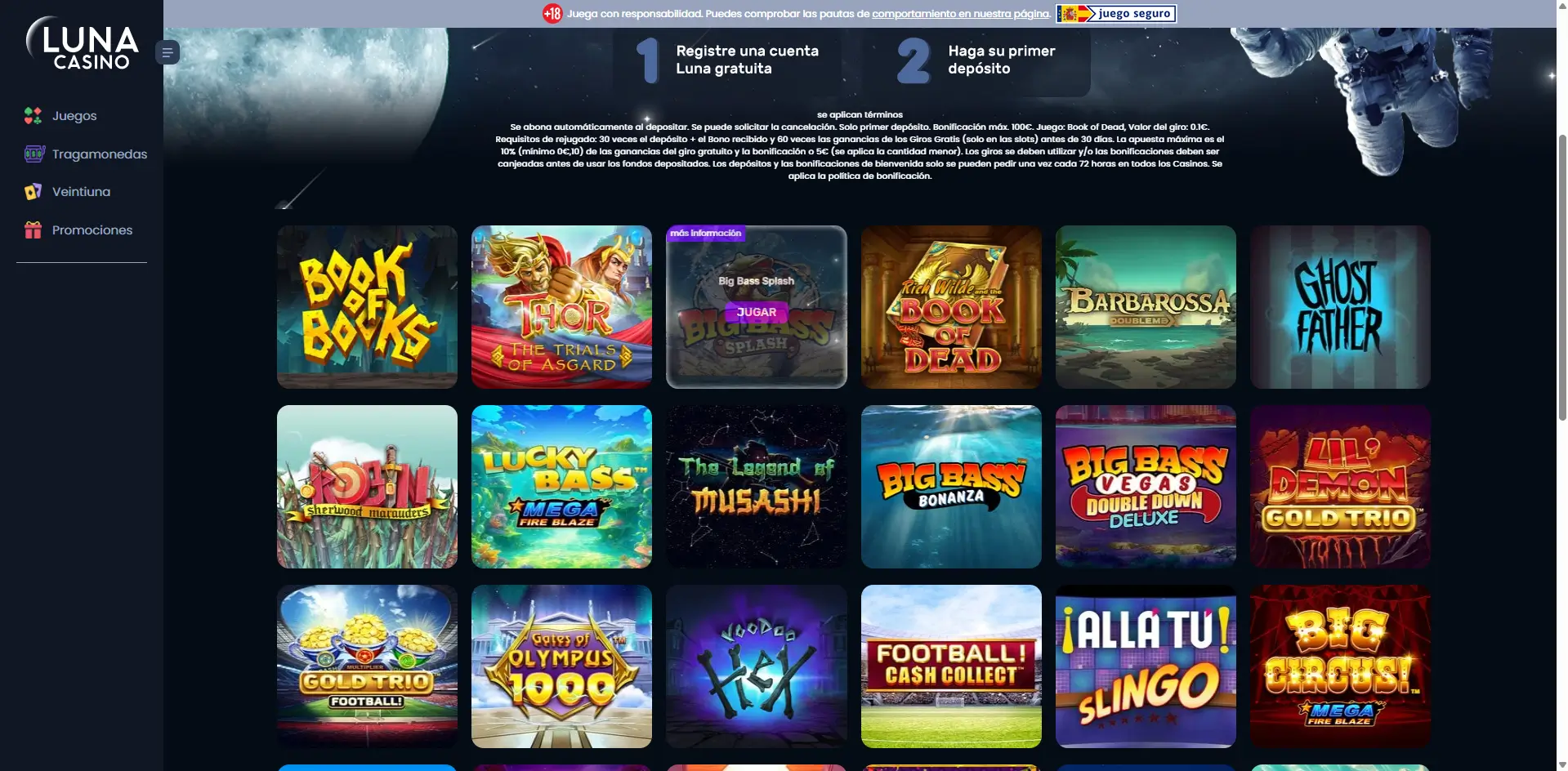 luna casino juegos