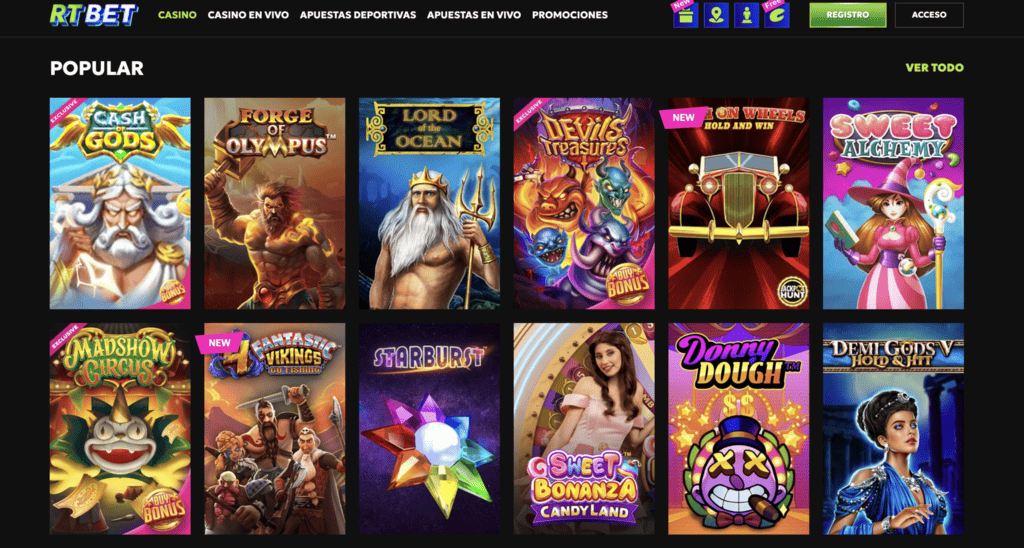 Tragamonedas populares de RTBET Casino