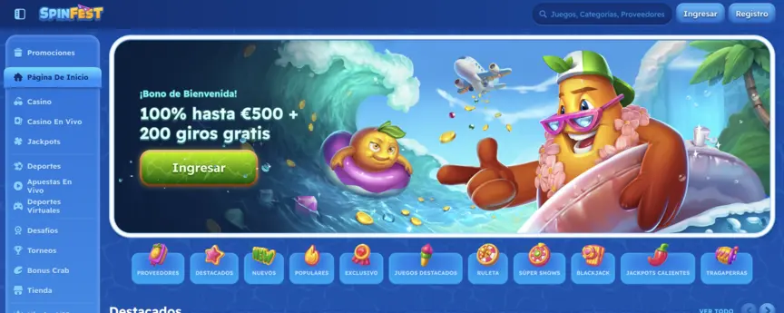 spinfest casino fuera de España