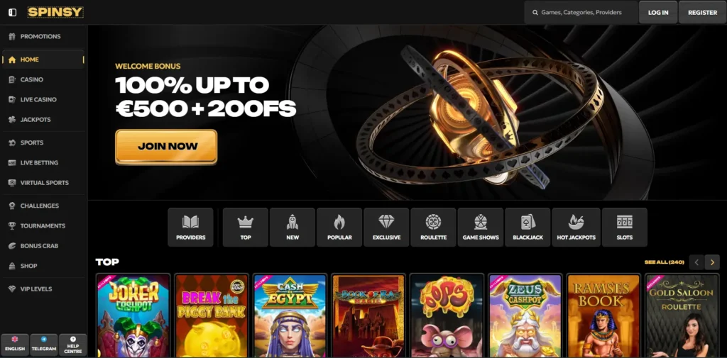 SPINSY - Nuevo Casino online